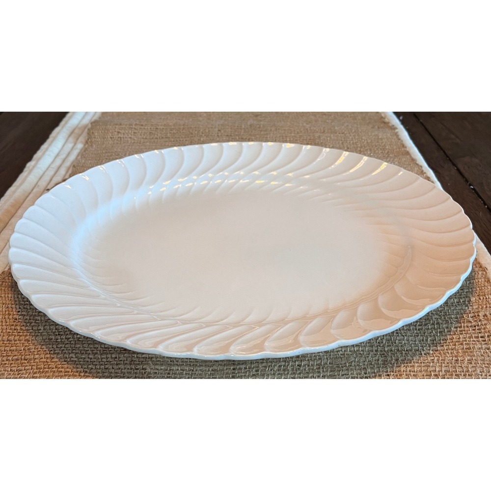 Burleigh Ware Burgess & Leigh Ironstone Oval Serving Platter England Decor 13"